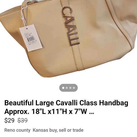 Cavalli Class Beige Tote Bag - Picture 2 of 5